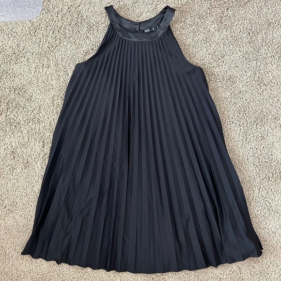 Vintage Y2K Pleated A-Line Mini High Neck Dress - Picture 6 of 9